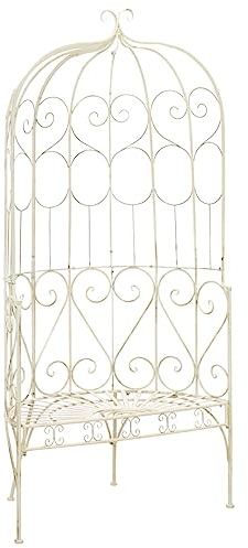 Rantry Gartenbank 95 cm Eisen Antik Weiß Gartenmöbel Model45432