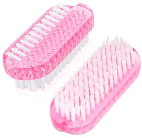 G2PLUS Doppelseitige Nagelbürste Handbürste Schonende und effektive Badebürste 2 Stück Nail Brush,2 Rosa Finger Bürste