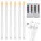 EXTSUD LED Stabkerzen 6er LED Flammenlose Kerzen mit Timer und Fernbedienung aufladbare Flackernde Kerzen 100H Arbeitszeit Berührungsschalter Kerzen für Zimmer Hochzeit Esstisch und Gartenparty