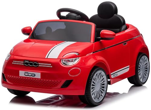 Sun Baby Voiture électrique pour Enfants de 3 Ans, Puissance du Moteur 2x30W, Volant avec Son, Ceintures de sécurité (Rouge)