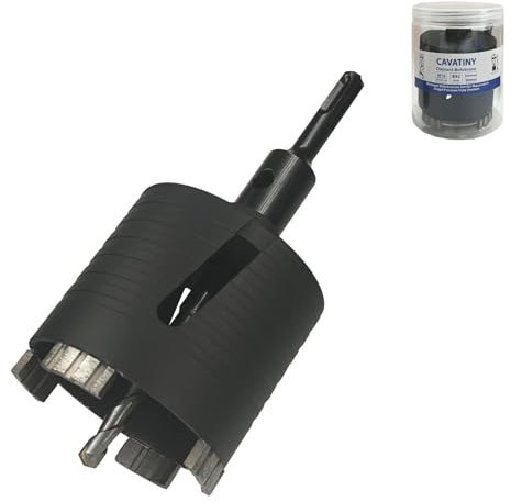 CAVATINY Diamant Bohrkrone Dosensenker 82mm, Segmenthöhe 10mm mit M16-Aufnahme 80 mm Nutzlänge, SDS-plus Adapter, Bohrkrone für Beton Vollziegel Hohlziegel Mauerwerk Kalksandstein Poroton