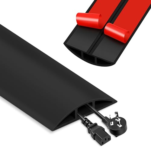 Kabelschutz, Selbstklebende Boden kabelwanne, 1,5 Meter Lang, Zum Verstecken Von Kabeln Oder DräHten In Wohnungen, BüRos, Turnhallen, Konzertkabeln (Schwarz)