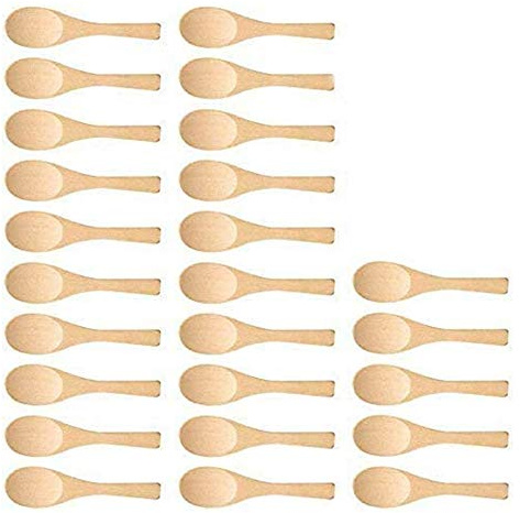 Persistence 25Pcs Mini Handmade Wooden Spoon Ice Cream Sugar Jam Honey Coffee Teaspoon Kitchen Condiment Salt Mustard Spoon