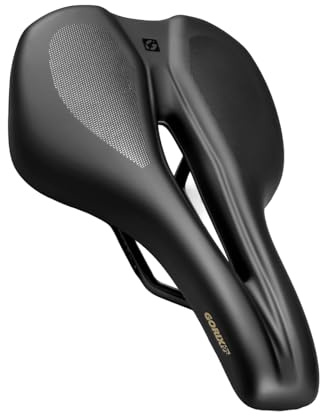 GORIX Fahrrad-Kurzsattel, Kurze Nase, breites Loch, Stoßdämpfung, Rennrad (GX-SA770)