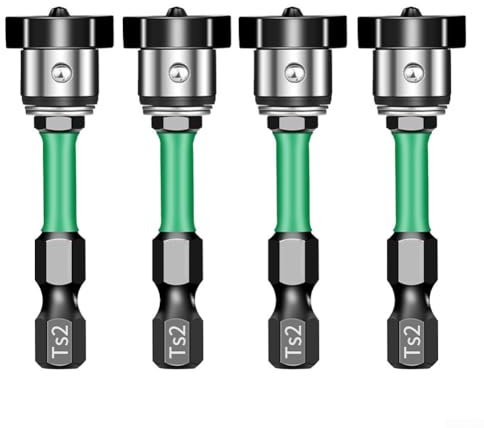 Besttoolifes 4Pcs Drywall Screw Depth Setter PH2 Magnetic Positioning Screwdriver Bits Hex Shank Drywall Screw Driver Bit Set With 50Mm Extension Socket Drill Bit Holder For Plasterboard(B)