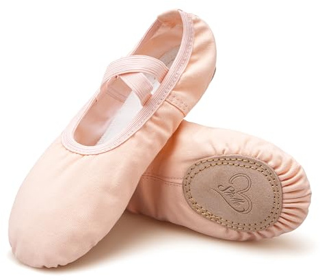 Stelle Ballet Shoes for Women Girls Canvas Ballet Slipper Dance Shoes Yoga Shoes(Ballet Pink,6)