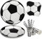 Homewit Lot de 64 assiettes en carton de football pour anniversaire d'enfant, décoration de football, assiettes en carton noir et blanc, pour décoration d'anniversaire d'enfant