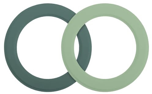 sourcing map Magnetic Sticker Ring, 2Pcs Universal Magnetic Adapter Ring Leather Magnet Wireless Charging Conversion Kit for Mobile Phone Case Wireless Charger (Light Green+Green)