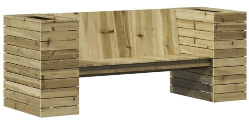 Genérico Wenjingqi Panca con fioriere Legno di Pino impregnato 167,5x60x65 cm, Marrone 844644