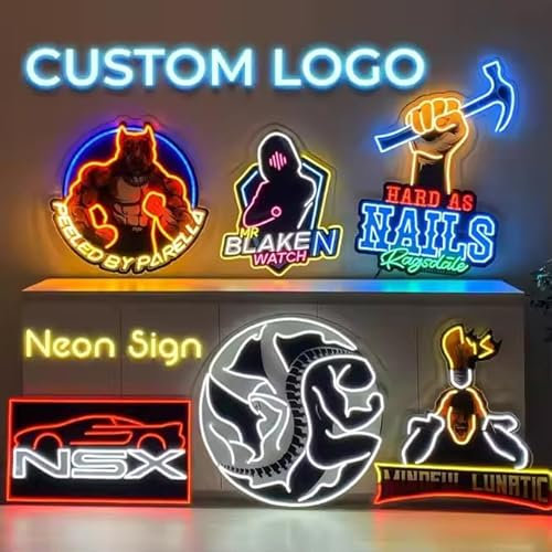 Neon schild Personalisiert,Neonschilder Personalisiert UV-Bedruckt Logo und Neon sign personalisiert LED schriftzug für Wanddekoration, GeburtstagParty, Bar, Nägel, Schönheit,Geschenk,Bar