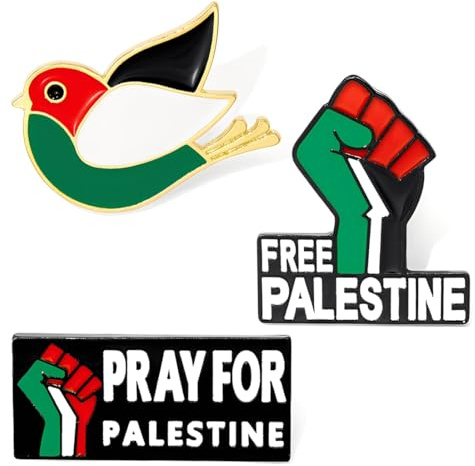 ARHZ 3 pièces pins palestine, idéale pour chapeaux, vêtements et sacs à dos