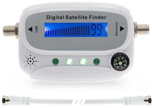 BAAQII LED Digital Sat Finder SF08 Satlink Receptor HD TV Signal Receiver Sat Decoder Satfinder mit Kompass 4 LED Anzeige
