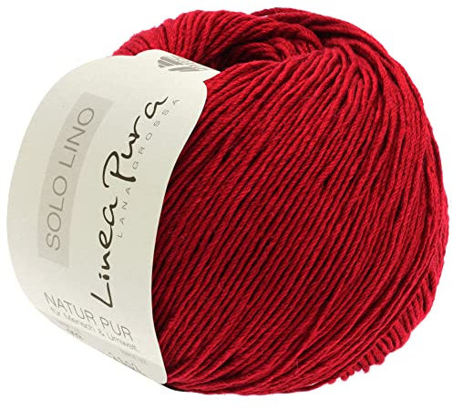 LANA GROSSA Solo Lino | Leinen-Look | Handstrickgarn aus 80% Leinen Viskose & 20% Leinen | 50g Wolle zum Stricken & Häkeln | 120m Garn FB11