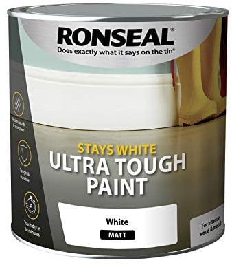 Ronseal RSLSWUTMP25L Stays ULT/Tough Matt Paint, White, 2.5 Litre