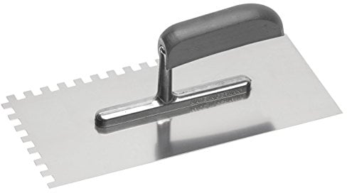 Meister Glättekelle 280 x 130 mm - Zahnung: 8 x 8 mm - Rostfreier Edelstahl / Glättkelle / Glättscheibe / Traufel / Edelstahlkelle / Zahnkelle / Glättekelle mit Zahnung / 4136850