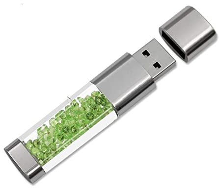 FeliSun Kristall USB-Flash-Laufwerk USB 3.0 Flash Drive Speicherstick USB Externer Speicher Data Datenspeicher USB Sticks Für Geburtstagsgeschenke Hochzeitsgeschenke(32GB,Grün)