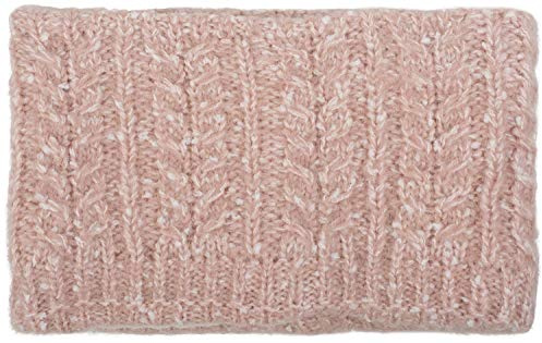 styleBREAKER Damen Stirnband Strick Zopfmuster Fleece Poly, Altrose | 23x15 cm Maß, als Loop-Schal tragbar, wärmendes Thermo-Innenfutter, elastisch, passend für 59 cm Kopfumfang.