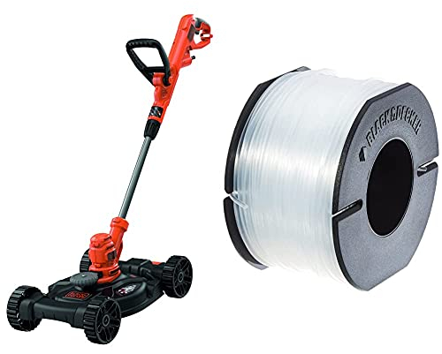 Black+Decker 3-in-1 Multi-Trimmer/Rasenkantenschneider/Rasenmäher (550W, 30 cm Schnittbreite schwarz & Ersatzfaden Reflex (für Gartentrimmer, 50 m Länge, 1,5 mm Durchmesser) A6171