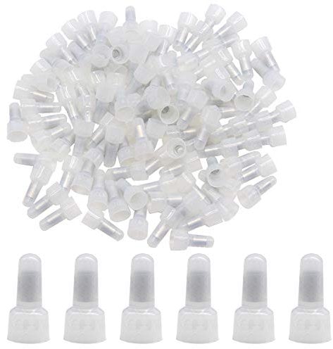 CEEYSEE 100Pcs Closed End Wire Connectors Nylon Crimp Caps Crimp Closed Line Splice Terminals Connectors (CE5)
