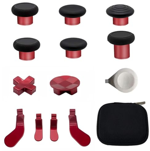 Kit de joysticks D-Pads 13 en 1 pour manette Xbox Elite Series 2 et Elite Series 2 Core (mini et moyen) (placage rouge)