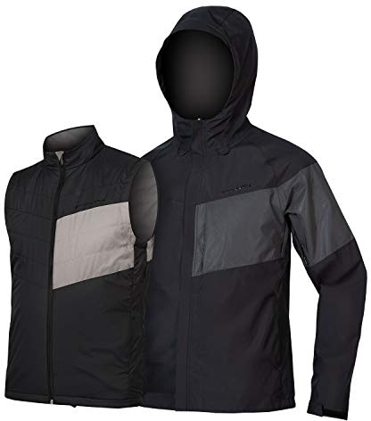 Endura Urban Luminite 3-in-1 Ii Herren MTB Jacke, Größe L, Schwarz, Schwarz , L
