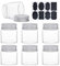 BENECREAT 15PCS 50ml Botellas de Vidrio Transparente Botella de Caramelo con Tapa de Rosca de Aluminio Frascos de Muestra Vacíos con 2 Hojas de Etiquetas para Hierbas, Especias