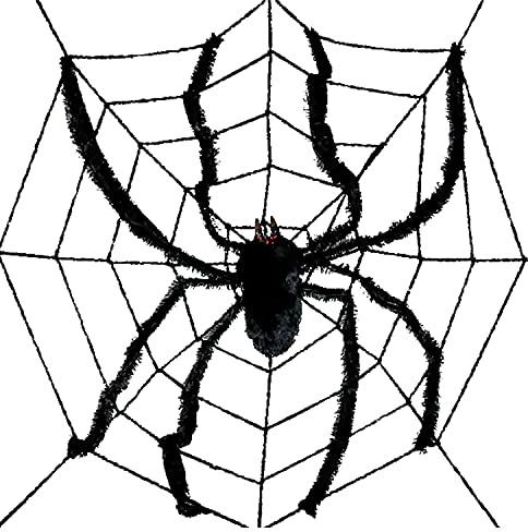 Amscan 9912249 - Halloween Large Black Spider Web and Spider Decoration