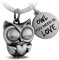 FABACH Porte-clés hibou avec cœur et gravure – Joli porte-clés chouette – Amitié et amour porte-bonheur en métal pour femme – Motif chouette You Need is Love, Argent antique, Taille unique,