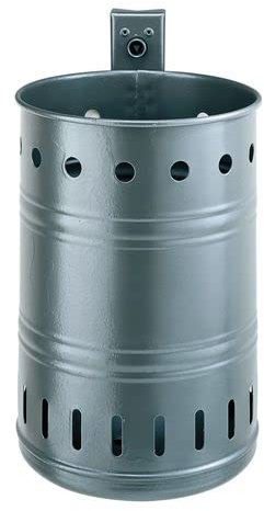 Renner 7004-00FV Abfallbehälter, Gelocht, zur Wand und Pfostenbefestigung, Feuerverzinkt, 35 L