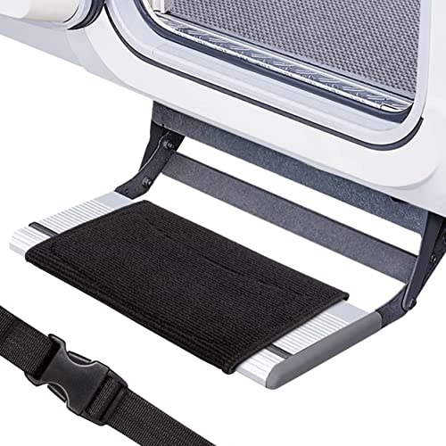 ONVAYA® Wohnmobil Fußmatte für Trittstufe | rutschfeste Wohnwagen-Fußmatte | Wohnmobil Zubehör | größenverstellbar | Robustes Material | einfache Reinigung (Fußmatte Klickverschluss Schwarz)