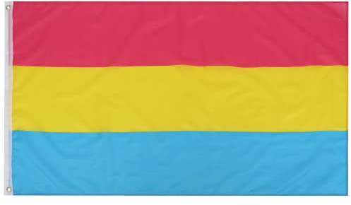 TRIXES Drapeau pansexuel – LGBTQ+ Pride – Accessoires d'intérieur et d'extérieur – Décorations pour festival, fête, événements fierté ou comme bannière de jardin/mur – Excellent cadeau – 1,5 x 0,9 m