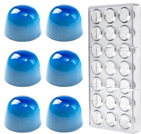Polycarbonate Bullet Shape Chocolate Mold - 21 Cavity (12g Each) - for Bonbons, Candy, Baking - Pastry Tool