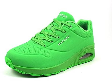 Skechers Damen Uno Stand On Air Sneakers, Grünes Durabuck Mesh, 37.5 EU