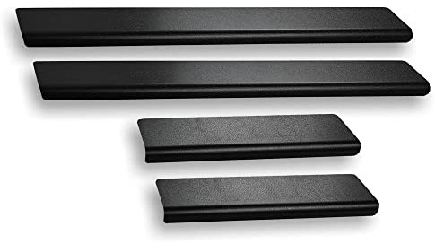 Noir Baguettes de seuil en acier inoxydable pour Volkswagen Golf V 2003-2008 3 -porte. Confort de conduite accru grâce aux plaques de seuil résistantes aux acides - Protection contre les rayures
