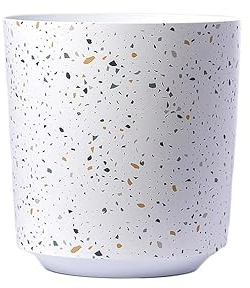 Home Garden Ornaments Solo Plant Pots Indoor 29cm Diameter - Plastic Plant Pot with Original Motif of Terrazzo - Plastic Flower Pots Outside – Decorative Flower Pot (Ø29cm, Terrazzo)