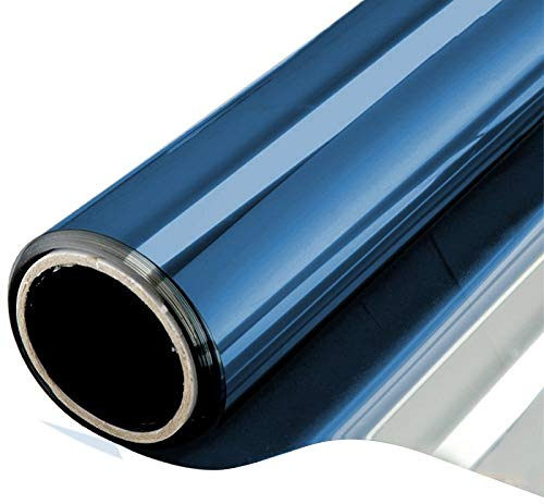 Spiegelfolie,Reflektierende Fensterfolie 3m Länge Wärmedämmung Glasfilm Dunkelblau Silber Blendverringerung Energiesparende Einwegspiegel Abnehmbare Tönungsfilm (Color : 25cmx3m)