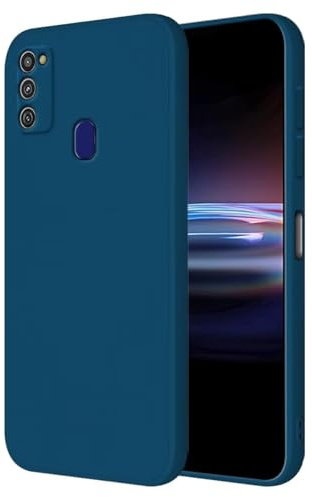 HONLEN Hülle für Samsung Galaxy M21 / Galaxy M30s Schutzhülle Case, (6.4 Inches) Liquid TPU Silicone Handyhülle mit Fallschutz Silikon Cover Saphirblau