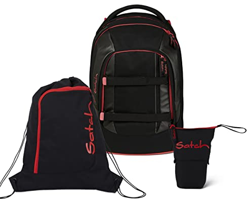 Satch Pack Pencil Slider Light Edition Schulrucksack Set 3tlg. mit Sportbeutel (Fire Phantom)