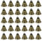 HXMJIED 60 Pcs Antique Bronze Jingle Bells - 38MM Mini Hanging Vintage Bells for Christmas and Crafts
