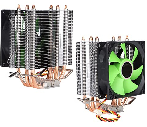 Bewinner CPU Luftkühler, CPU Lüfter 4 Heatpipes 90mm 3pin Geräuschloses Plug and Play Schnelle Wärmeableitung Computer CPU Lüfter Weit Kompatibel (einzelner Lüfter)