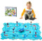 Autorennbahn DIY-Puzzlebahn für Kinderspielzeug,Goomp Puzzle Piste Auto Fahrspuren Spiele DIY Puzzle Autorennbahn mit Fahrzeugen Lernspielzeug Montessori für Kinder im Alter von 3 4 5 6 7 8 Jahren