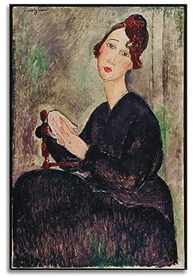 Amedeo Modigliani Poster Porträt von Dedie Coole Kunstwerke Malerei Wandkunst Leinwanddrucke Hängemälde Heimdekoration Geschenkidee 20 x 30 cm