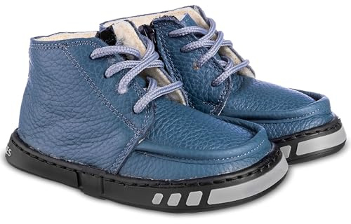 Magical Shoes Barfußstiefel für Kinder, gefütterte Barfußschuhe für Mädchen & Jungen, Winterstiefel mit Futter 50% Wolle, Halbstiefel Leder, Winter Kinder-, Babyschuhe, Takin