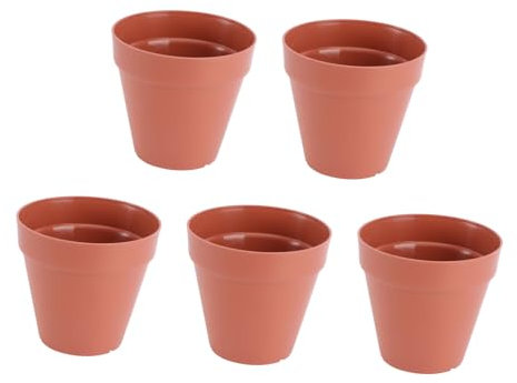 Kisangel 5piezas Maceta De Plástica Sencilla De Boca Redonda para Balcón Macetas De para Plantas para Flores s