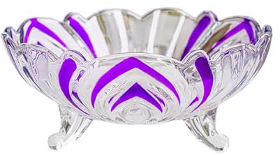 EIOLWJIEO Versatile And Durable Crystal Glass Fruit Bowl For Modern Homes Creative Household Coffee Table Candy Pot Easy To Clean, Purple