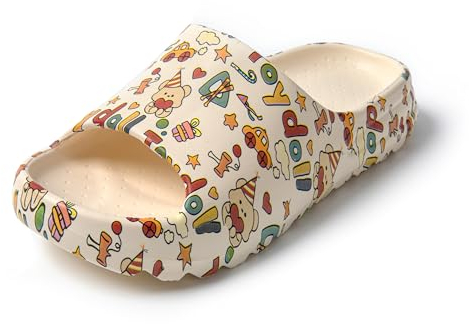 JOMIX Tongs Femme Imprimé Chaussons d'été en Caoutchouc Claquettes Femme pour Maison Douche Piscine Plage (Chapeau, 38-39)