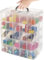 ZOFUN 5 Tiers Stackable Craft Storage Box With Compartments, 24.5 x 16.5 x 30.2cm Plastic Box With Handle, Clear Multi Storage Box for Craft Lego Jewellery Bead