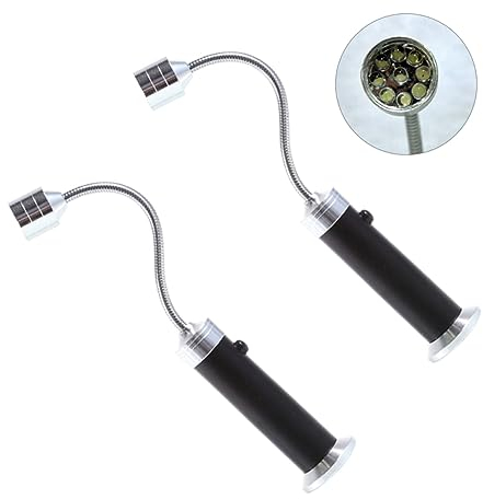 NAMOARLY 2 Pièces lampe de poche flexible lampes de table à piles lampe de gril à piles lampes de poche LED gril extérieur barbecues lampe de poche magnétique Pliable voyant d'entretien