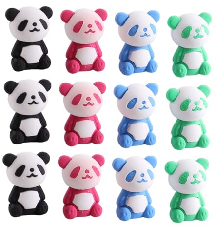 MOLUCKFU 16 Stück Panda Radiergummi Für Den Kindergarten Schöner Radiergummi Tiere Radiergummi Trendiges Radierwerkzeug Studenten Schreibwaren Mini Panda Dekor Cartoon Kind