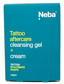 NEBA Tattoo Pflege 2er Set - Tattoo Creme Frisches Tattoo 50 ml & Tattoo Waschgel 100 ml - Tattoo Care - für Frische Tattoos geeignet - Vegan - Sanfte Tattoo Feuchtigkeitspflege